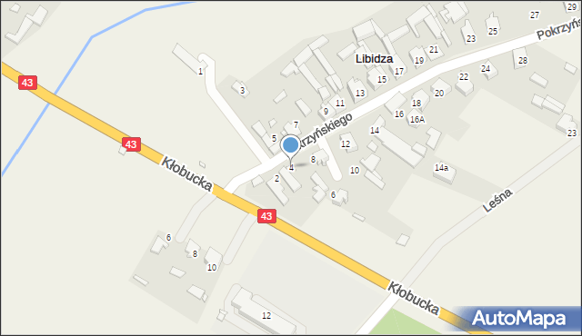 Libidza, Pokrzyńskiego Antoniego, 4, mapa Libidza