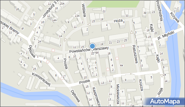 Lidzbark Warmiński, Powstańców Warszawy, 12, mapa Lidzbark Warmiński