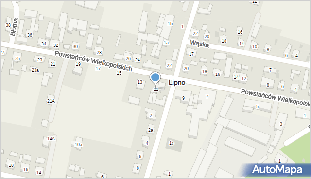 Lipno, Powstańców Wielkopolskich, 11, mapa Lipno