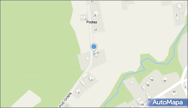 Lipowa, Pod Grapą, 10, mapa Lipowa