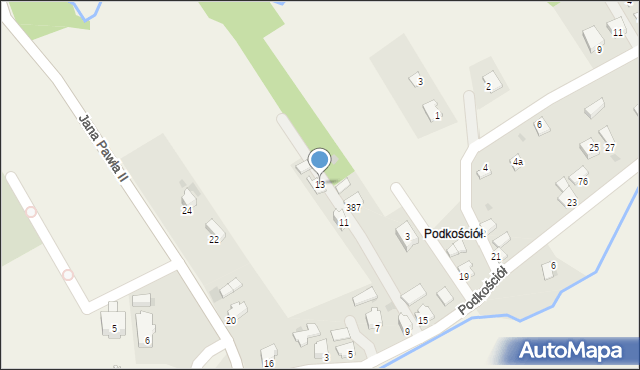 Lipowa, Podkościół, 13, mapa Lipowa