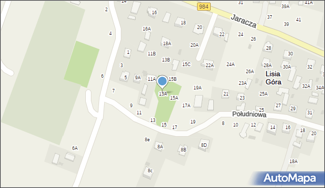 Lisia Góra, Południowa, 13A, mapa Lisia Góra