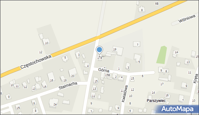 Lisów, Poprzeczna, 17a, mapa Lisów