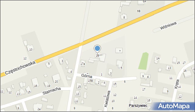 Lisów, Poprzeczna, 19, mapa Lisów