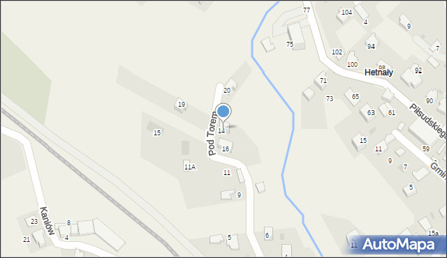 Łodygowice, Pod Torem, 18, mapa Łodygowice