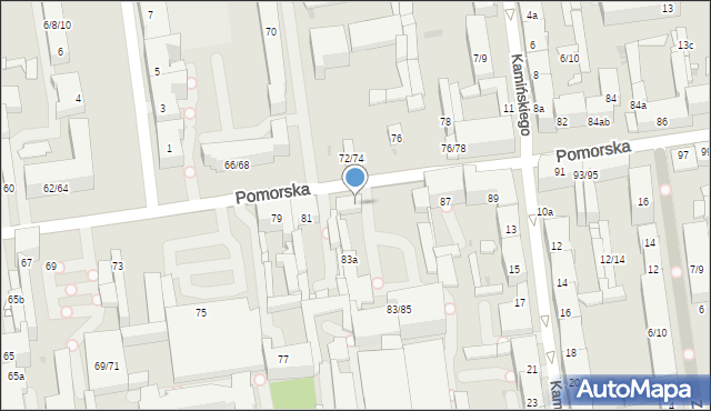 Łódź, Pomorska, 83/85, mapa Łodzi