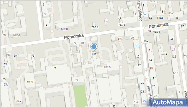 Łódź, Pomorska, 83a, mapa Łodzi