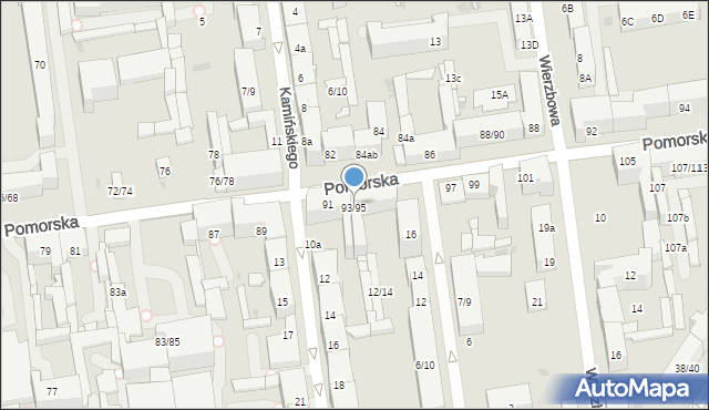 Łódź, Pomorska, 93/95, mapa Łodzi