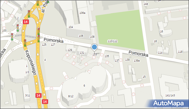 Łódź, Pomorska, 133, mapa Łodzi