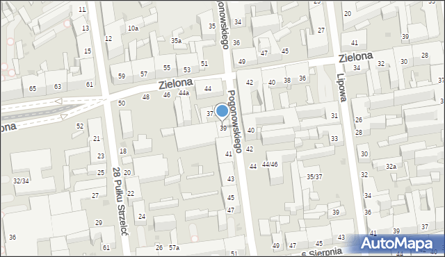 Łódź, Pogonowskiego Stefana, kpt., 39, mapa Łodzi