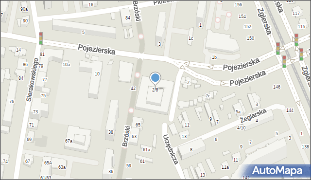 Łódź, Pojezierska, 2/8, mapa Łodzi