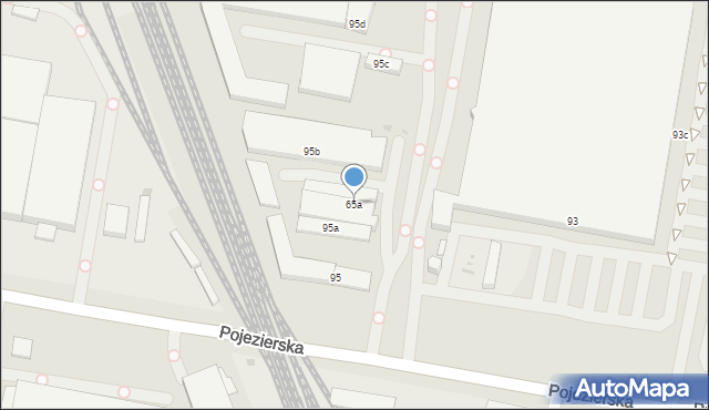 Łódź, Pojezierska, 65a, mapa Łodzi