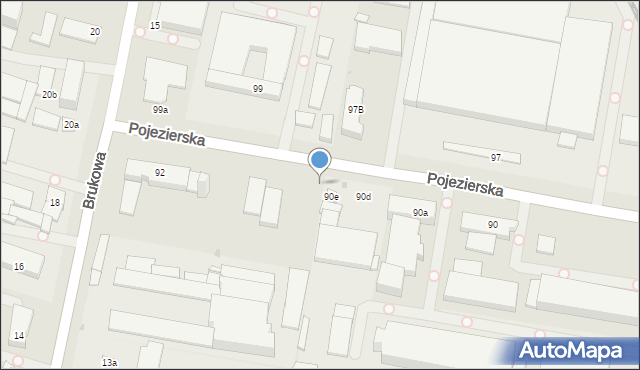 Łódź, Pojezierska, 92A, mapa Łodzi