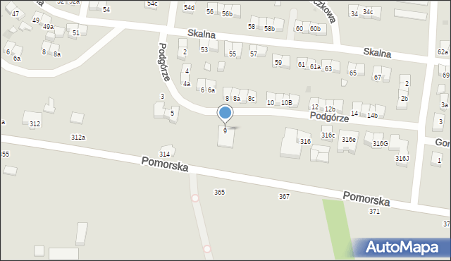 Łódź, Podgórze, 9, mapa Łodzi