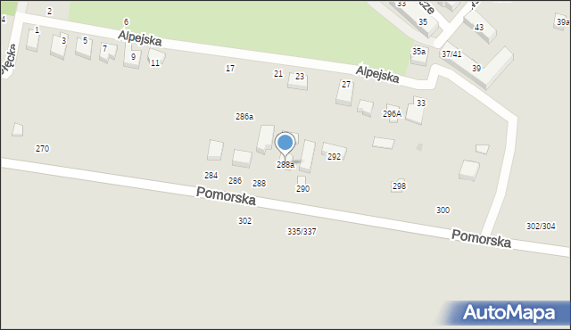 Łódź, Pomorska, 288a, mapa Łodzi