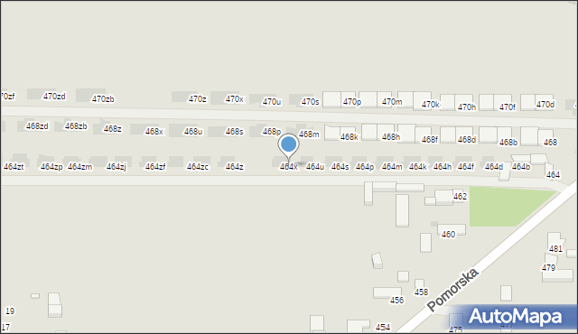 Łódź, Pomorska, 464x, mapa Łodzi