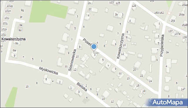 Łódź, Poselska, 3/3a, mapa Łodzi