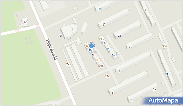 Łódź, Popiełuszki Jerzego, bł. ks., 9g, mapa Łodzi