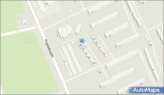 Łódź, Popiełuszki Jerzego, bł. ks., 9j, mapa Łodzi