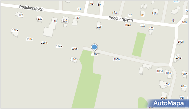 Łódź, Podchorążych, 108a, mapa Łodzi