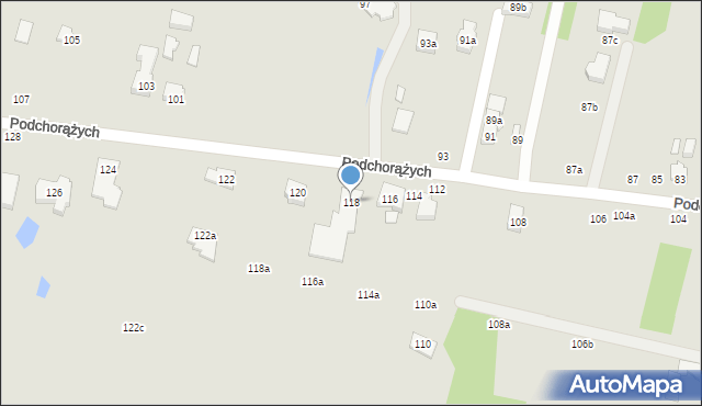 Łódź, Podchorążych, 118, mapa Łodzi