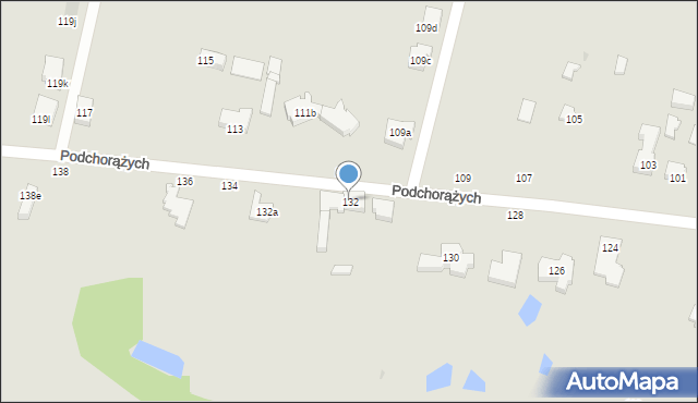 Łódź, Podchorążych, 132, mapa Łodzi