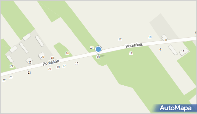 Łomazy, Podleśna, 13, mapa Łomazy