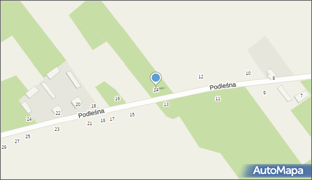 Łomazy, Podleśna, 14, mapa Łomazy