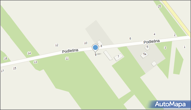 Łomazy, Podleśna, 9, mapa Łomazy