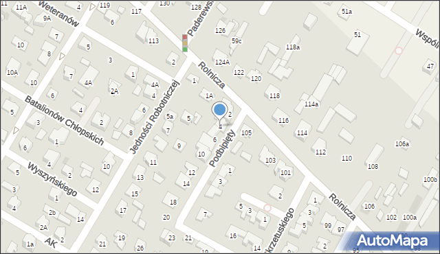 Łomianki, Podbipięty Longinusa, 4, mapa Łomianki