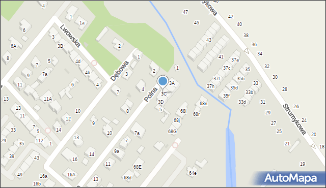 Łomianki, Polna, 3C, mapa Łomianki