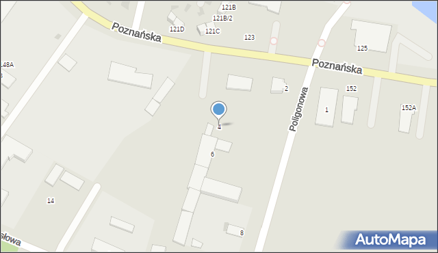 Łomża, Poligonowa, 4, mapa Łomży