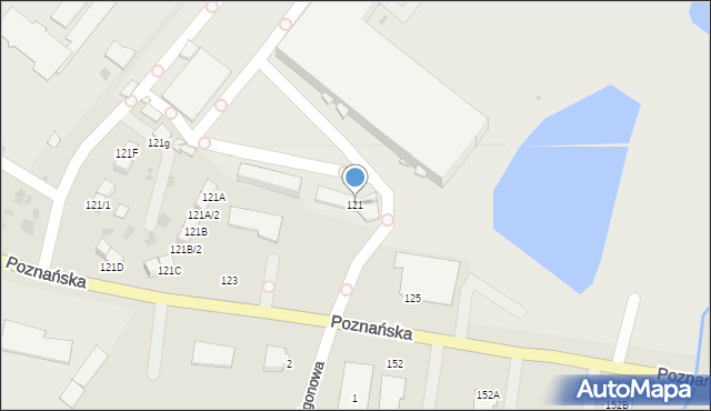 Łomża, Poznańska, 121, mapa Łomży