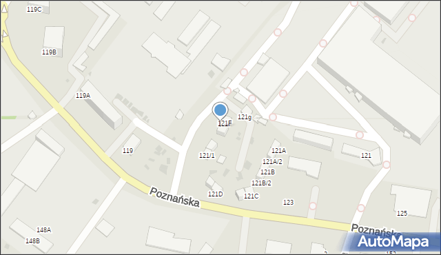 Łomża, Poznańska, 121F/2, mapa Łomży