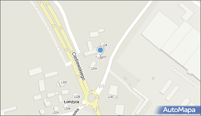 Łomża, Poznańska, 130, mapa Łomży