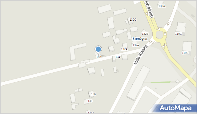 Łomża, Poznańska, 132, mapa Łomży