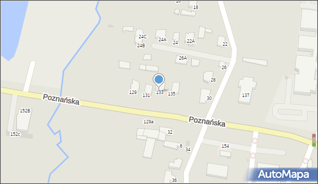 Łomża, Poznańska, 133, mapa Łomży