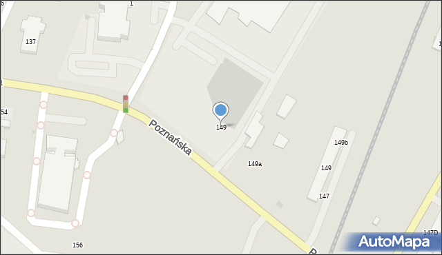 Łomża, Poznańska, 149, mapa Łomży