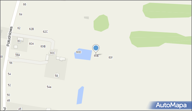 Łosia Wólka, Południowa, 60E, mapa Łosia Wólka