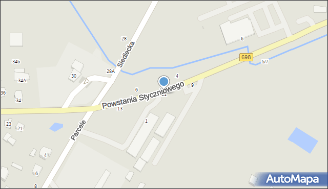 Łosice, Powstania Styczniowego, 11, mapa Łosice