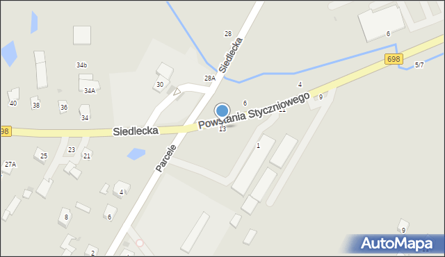 Łosice, Powstania Styczniowego, 13, mapa Łosice