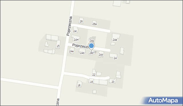 Łowęcin, Poprzeczna, 24c, mapa Łowęcin