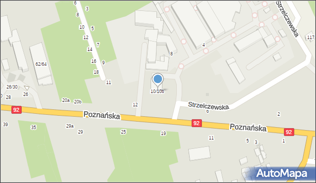 Łowicz, Poznańska, 10/10b, mapa Łowicza