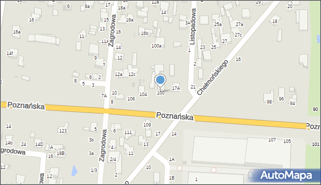 Łowicz, Poznańska, 100, mapa Łowicza
