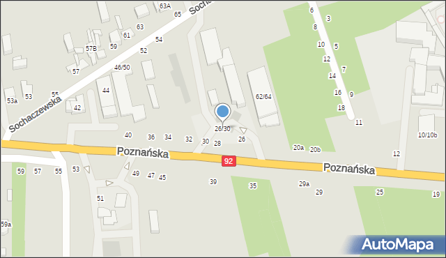 Łowicz, Poznańska, 26/30, mapa Łowicza