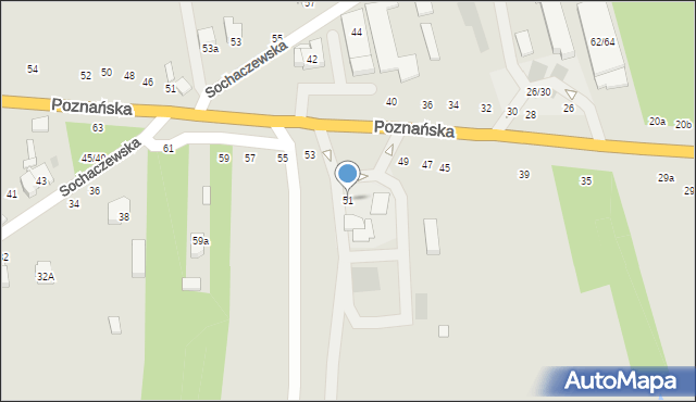 Łowicz, Poznańska, 51, mapa Łowicza