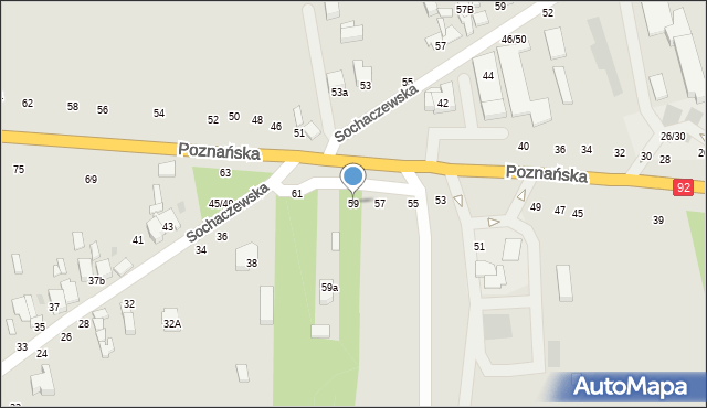 Łowicz, Poznańska, 59, mapa Łowicza