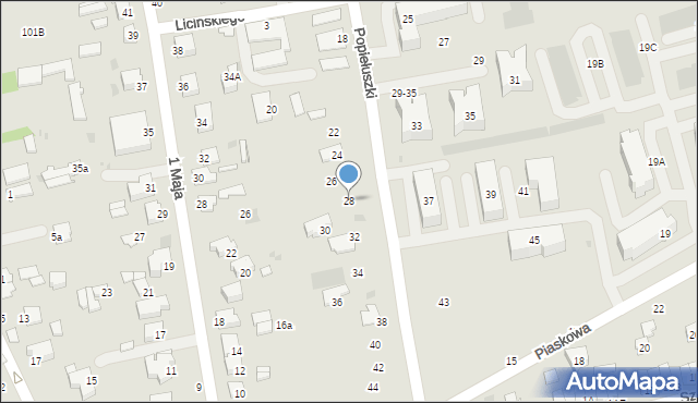 Lubartów, Popiełuszki Jerzego, bł. ks., 28, mapa Lubartów