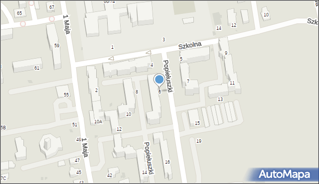 Lubartów, Popiełuszki Jerzego, bł. ks., 6, mapa Lubartów