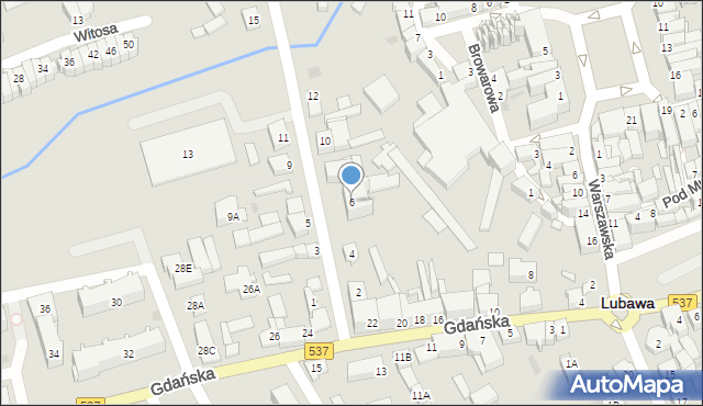 Lubawa, Poznańska, 6, mapa Lubawa